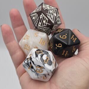 Chonk 34mm D20 Jumbo Gaming Dice Lot 4 Pieces